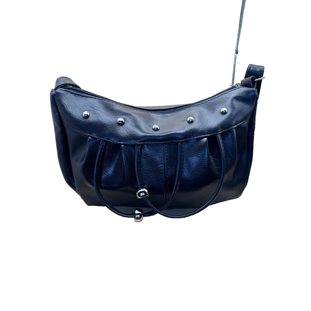 Chuns Fashion Purse Navy Pleats Dangles Silver Accents